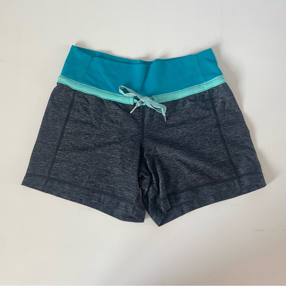 lululemon athletica Charcoal and Aqua Athletic Shorts size 2-4